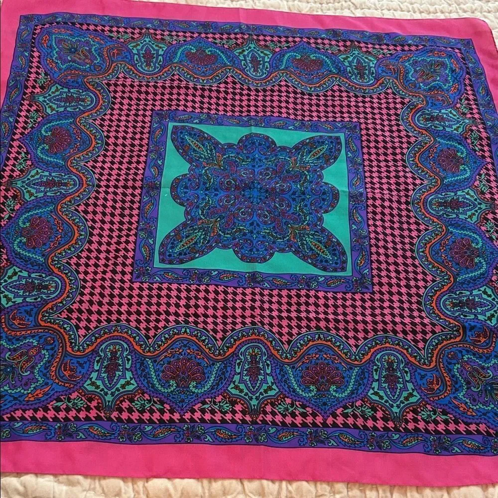 Axcess Pink and Blue Paisley Scarf